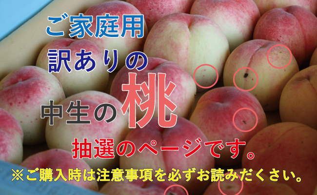 ご家庭用の桃　中生　抽選